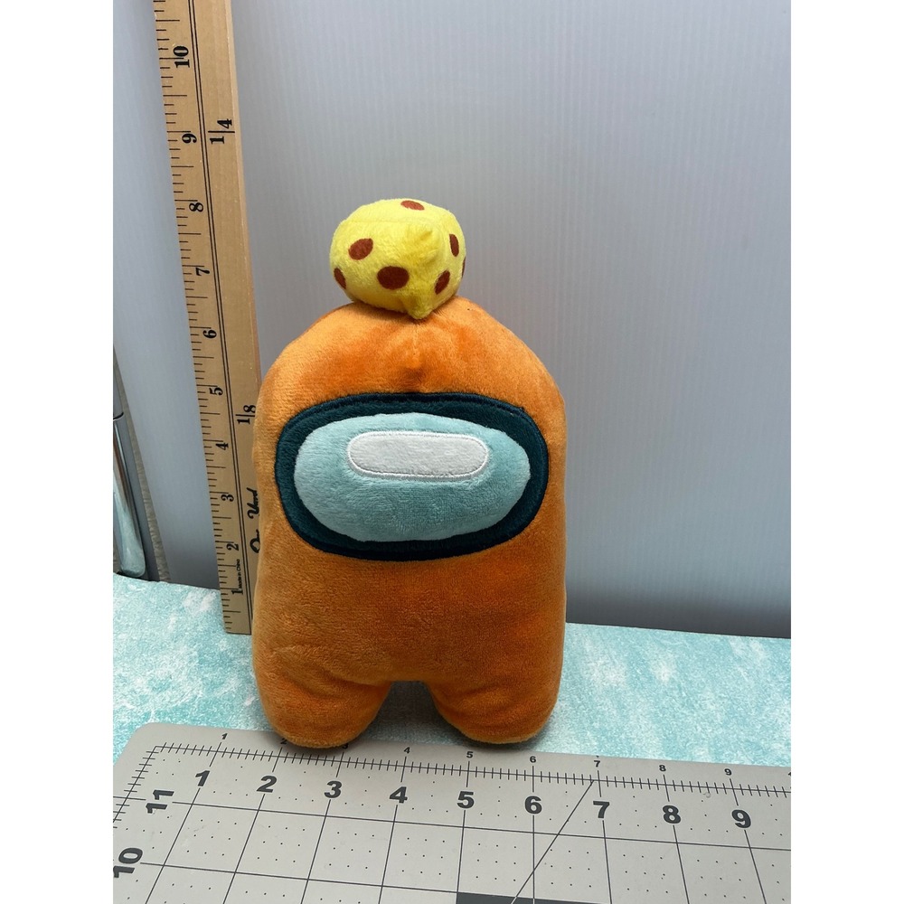 Among Us Orange Crewmate Plush with Cheese‎ Hat 8 Inch Stuffed Toy InnerSloth